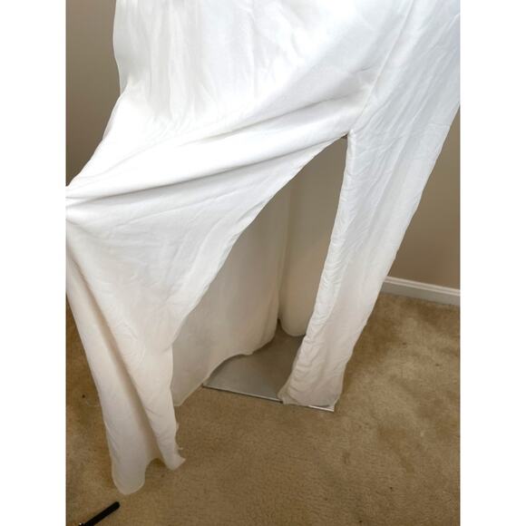 Katie May Darcy Off the Shoulder Draped Ivory White Maxi Gown Size Medium - Picture 6 of 10